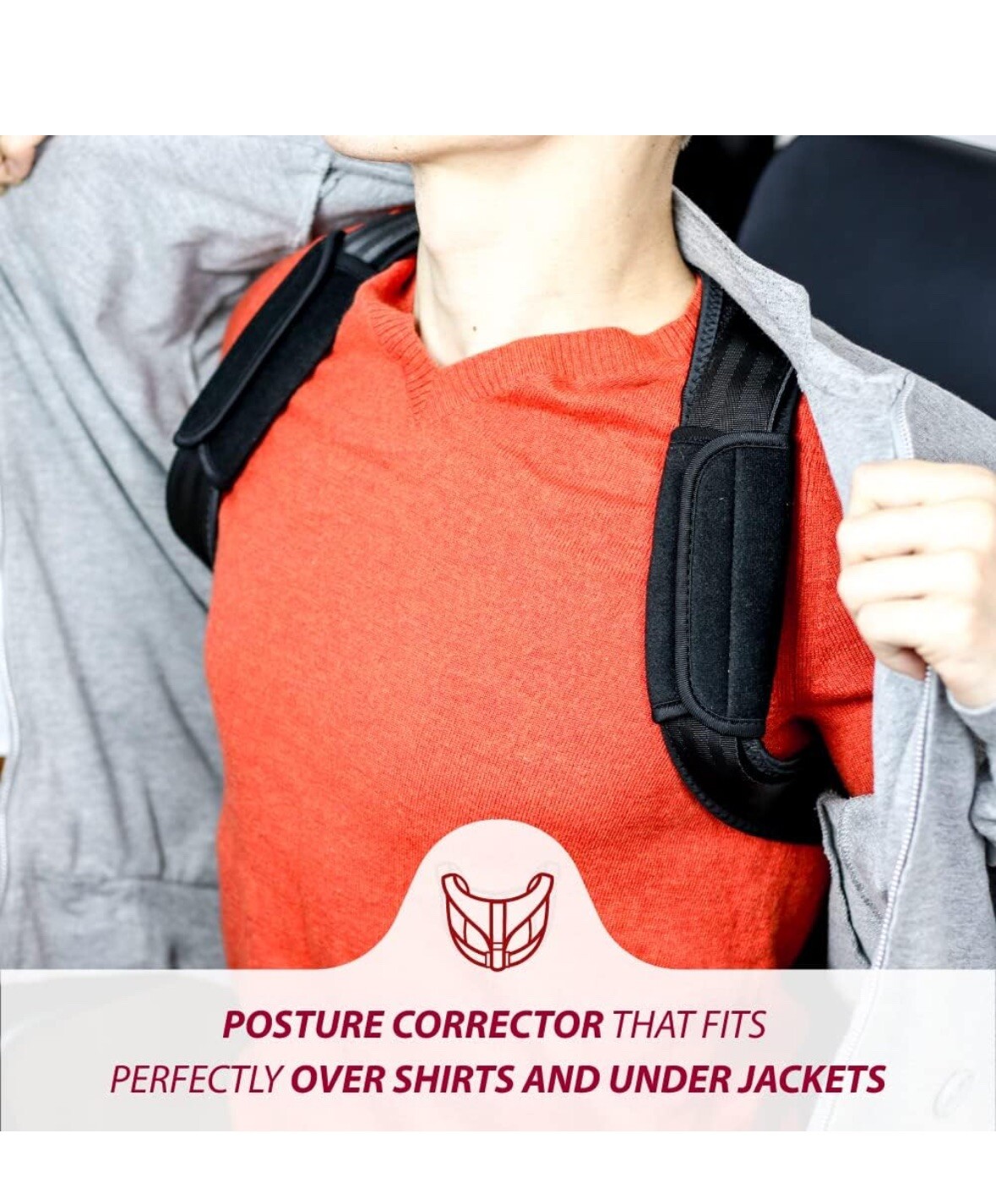 Adjustable Posture Corrector Back Straightener Support Shoulder Brace Black