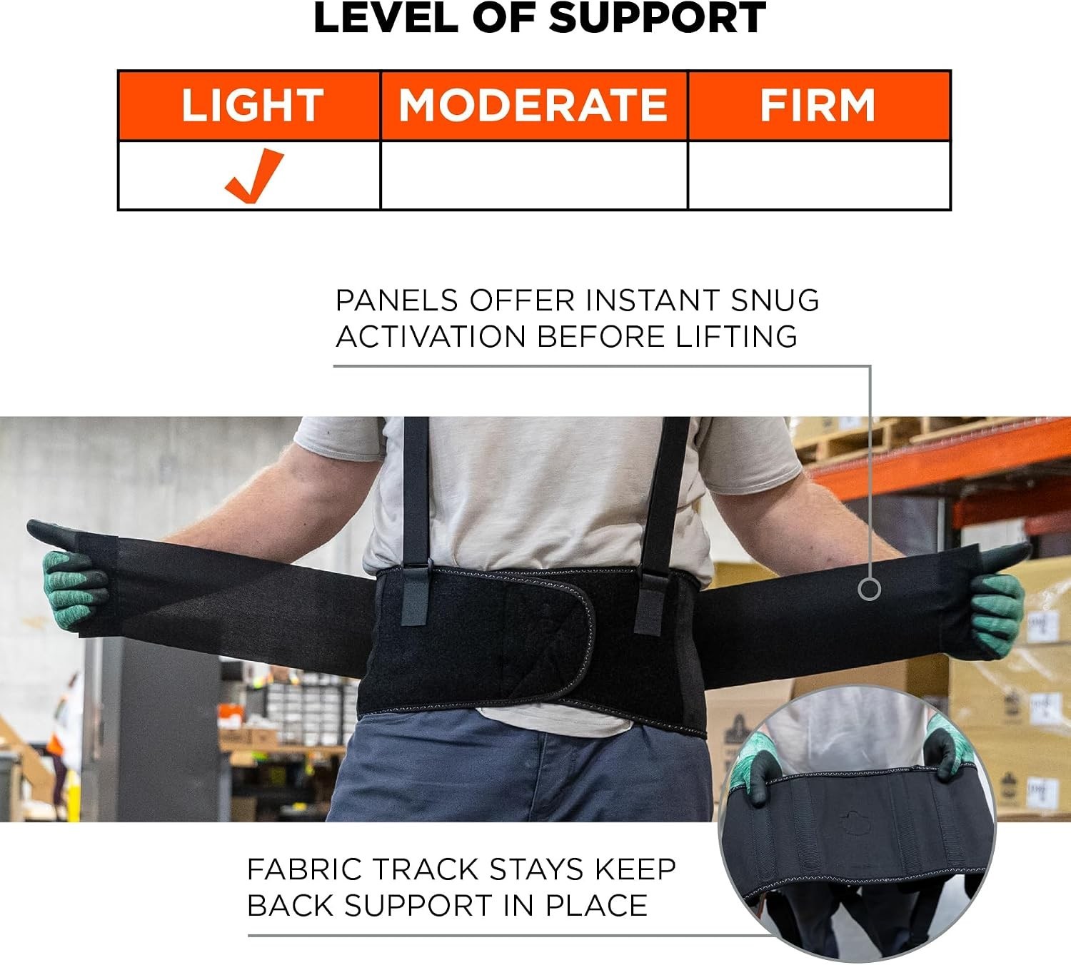 Comfortable 7.5-Inch Elastic Back Support Belt, Adjustable & Removable Straps
