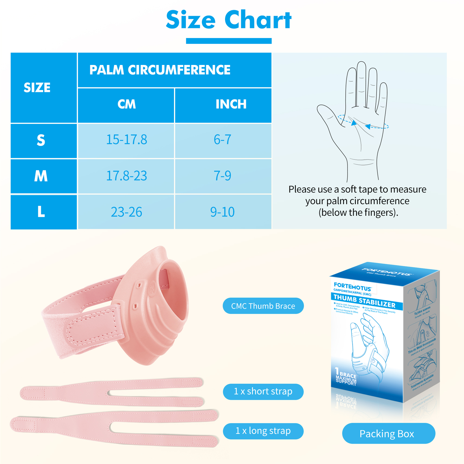 CMC Thumb Brace for Osteoarthritis CMC Joint Arthritis with Splint For Arthritis