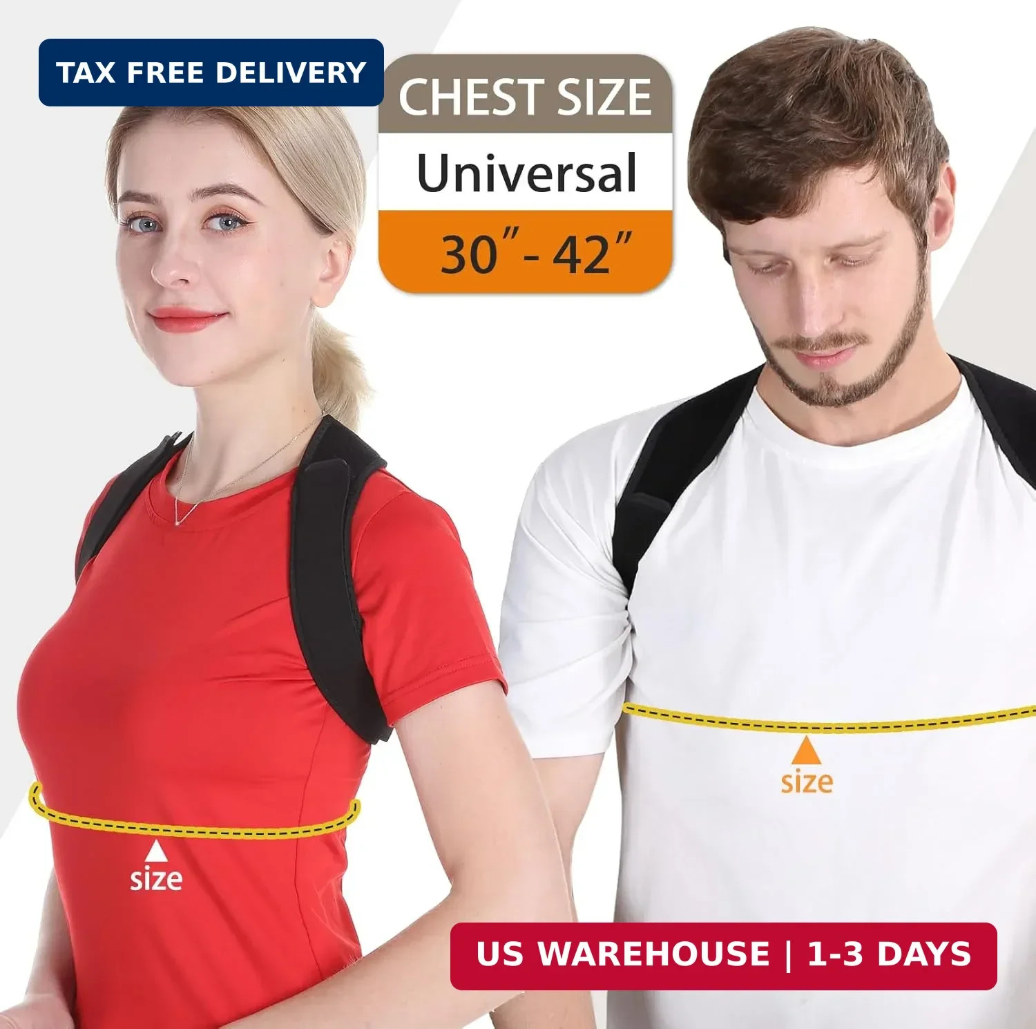 Schiara Posture Corrector for Men and Women, Comfortable Upper and Back Brace, A