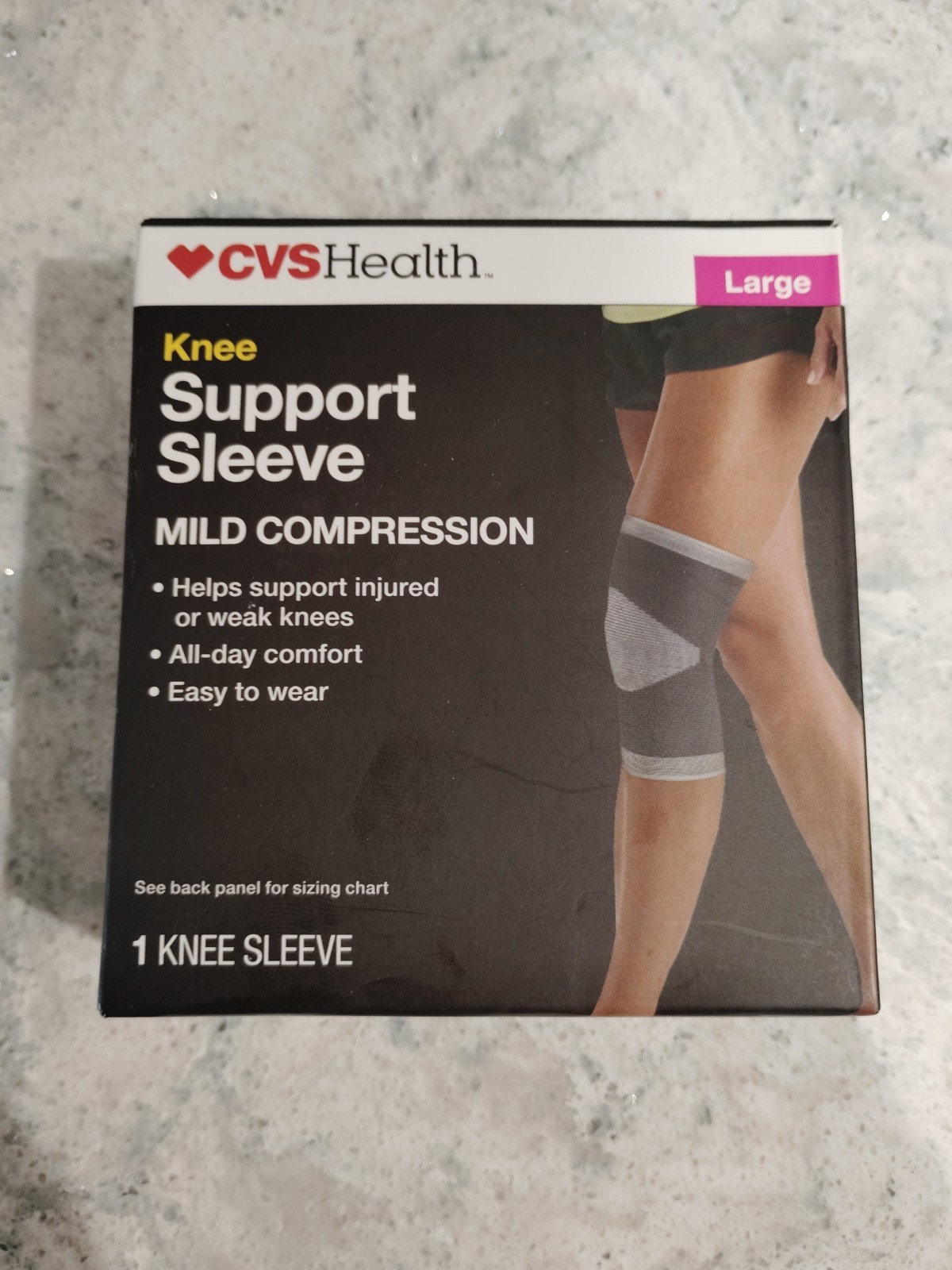 Knee Brace Support Sleeve CVD – Mild Compression – Large – NEW