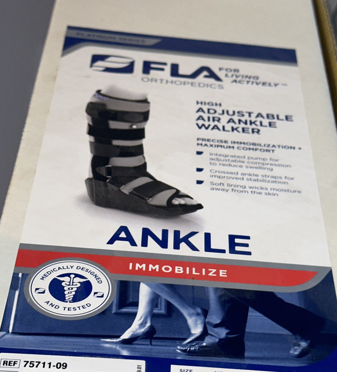 FLA Orthopedics – Adjustable Air Ankle Walker Boot Adult Size High Large 75711-9