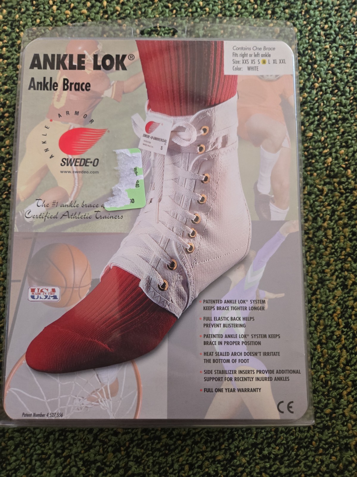 Swede-O Ankle Lok Ankle Brace Removable Stabilizers Additional Support size M