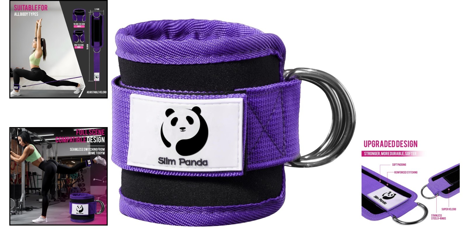 Comfortable Adjustable Ankle Cuffs for Kickbacks & Leg Exercises – Durable Nylon