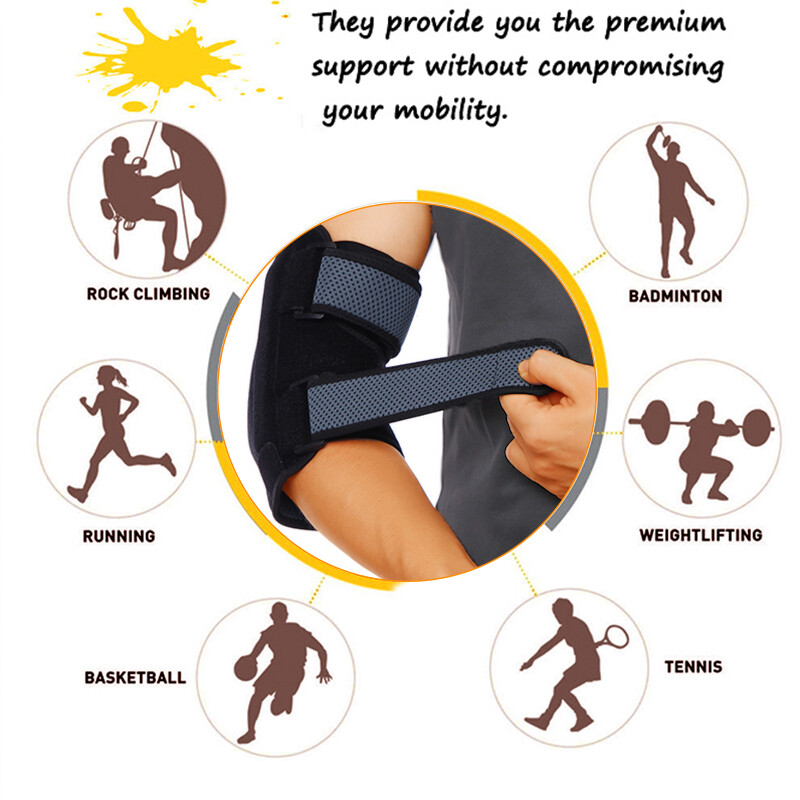 Elbow Sleeve Brace Wrap Adjustable Support Arm Arthritis Tendonitis Pain Relief