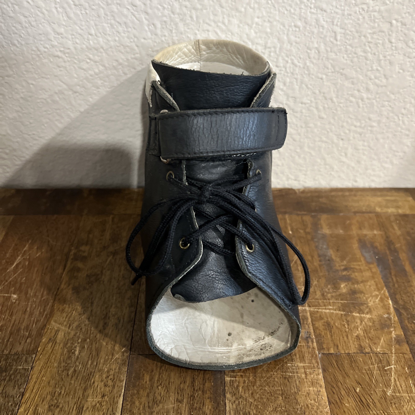 Leather Ankle Lace Up Orthopedic Brace Left Foot Size Large