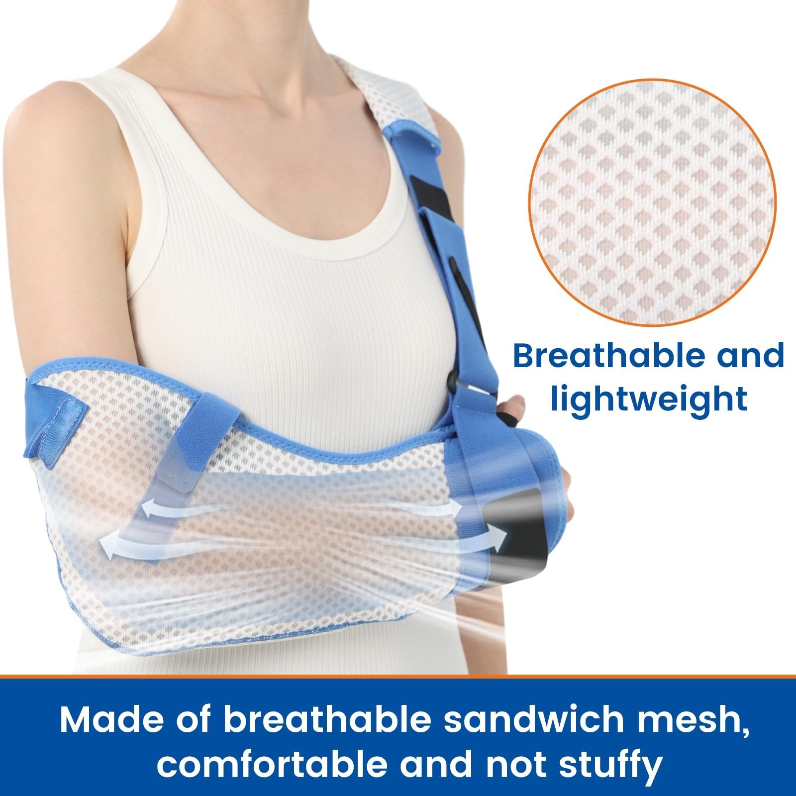 Arm Sling for Shoulder Injury with Waist Strap – Immobilizer Brace Support fo…