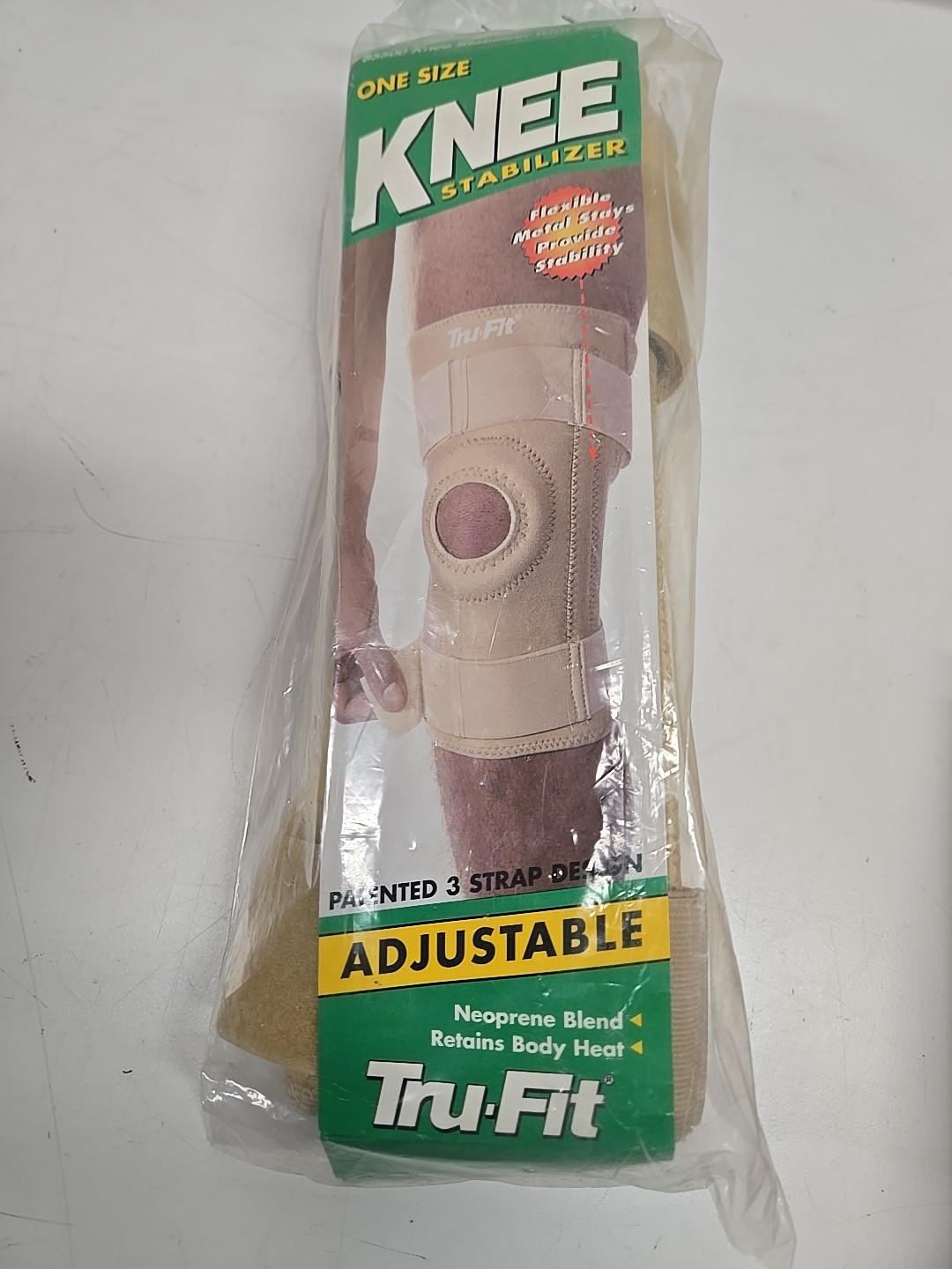 TRUFIT* 1pc KNEE STABILIZER Unisex COMPRESSION STRAPS Lined METAL STAYS