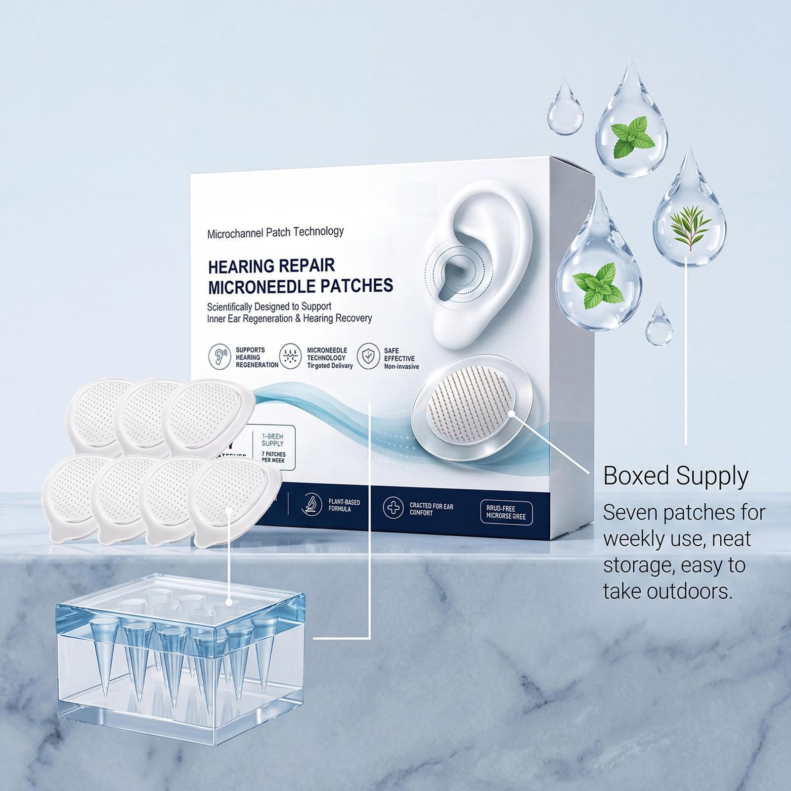Hearing Repair Microneedle Patch 7-Piece Natural Fast-Acting Soothing Nourishing