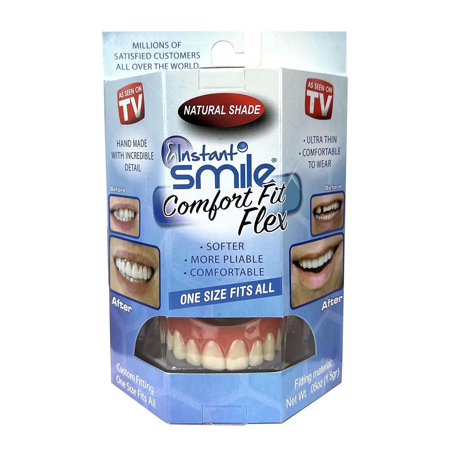 Comfort Fit Flex Natural Shade Upper Teeth Veneers for Smile Improvement