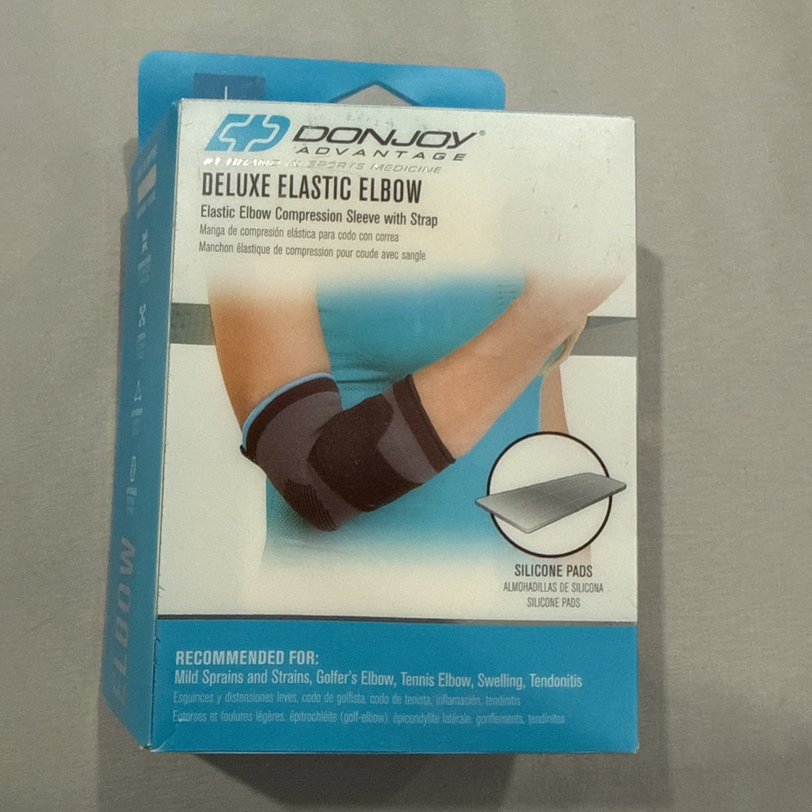 DonJoy Advantage Deluxe Elbow Brace, Tan, L Pickleball/Tennis Sprains, Strain