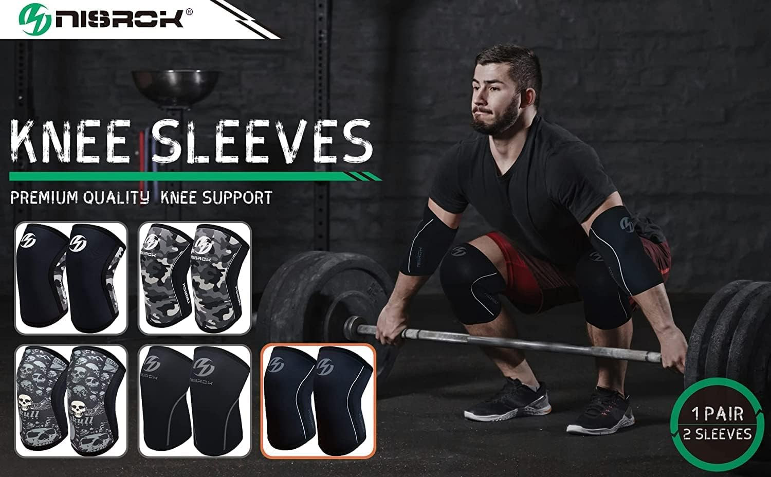 Knee Sleeves (1 Pair), 7Mm Neoprene Compression Knee Braces, Great Support for C