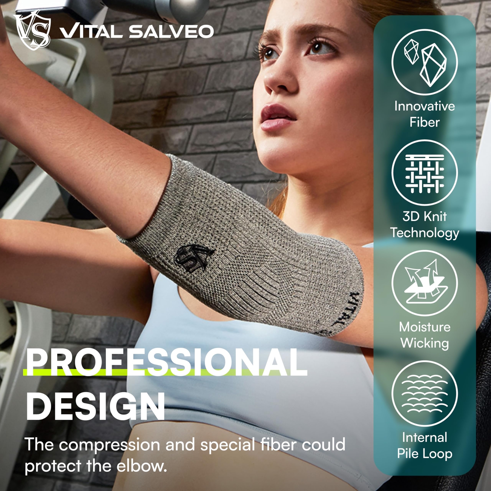 Fitness Mild Compression Support Elbow Sleeve Brace for Joint Protection Small