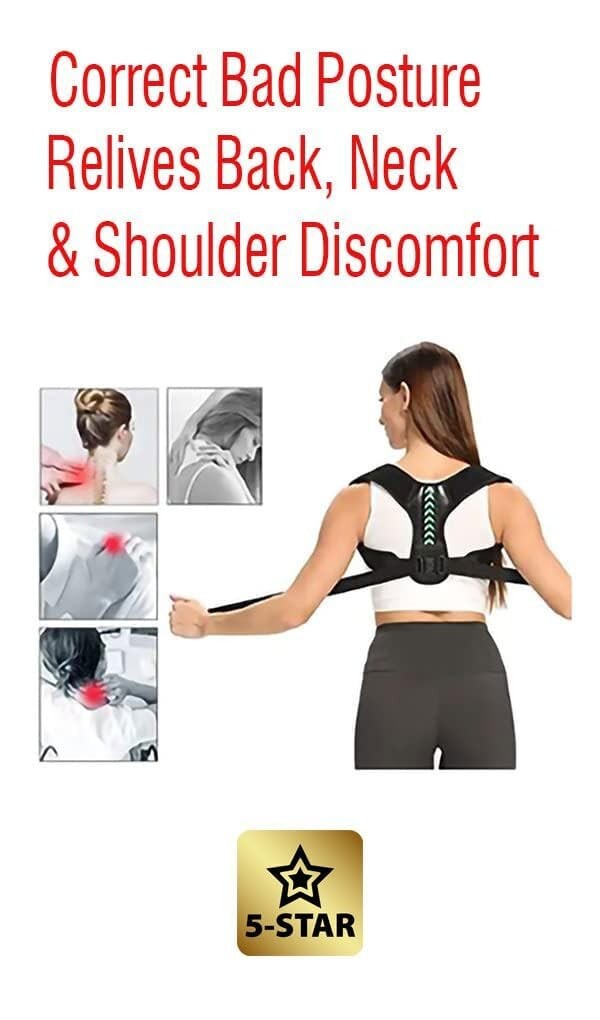 Posture Corrector Upper Back Brace Breathable Shoulder Neck Pain Relief, Size S