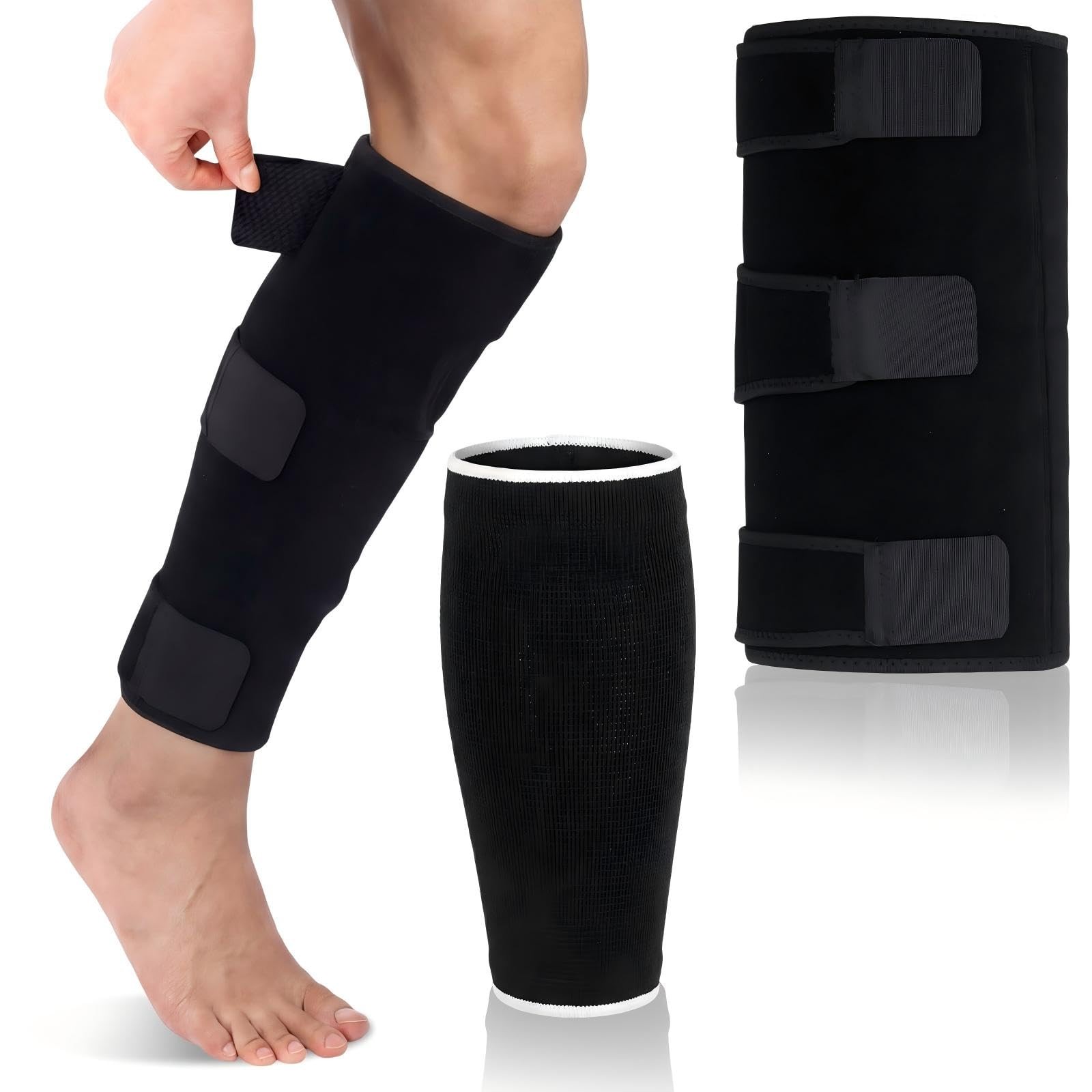 2 Pack Calf Protection Combination, Calf Compression Sleeve, Shin Splint Comp…
