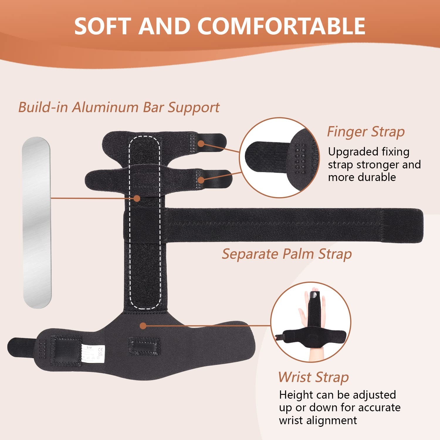 Adjustable 2 Finger Splint Metal Support Brace Mallet Trigger Arthritis S/M