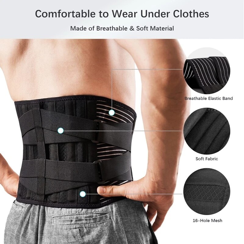 Men Women Waist Trainer Brace Lumbar Support Belt Lower Back Pain Relif Bands US