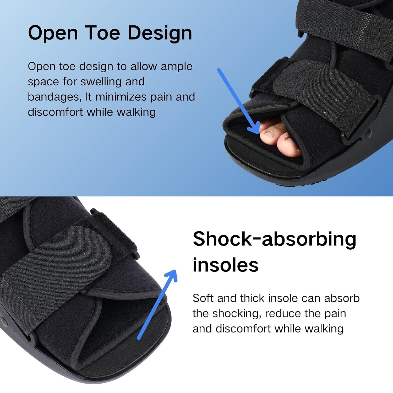 Non-Slip Tall Air Fracture Boot for Comfortable Walking – Adjustable Large Size