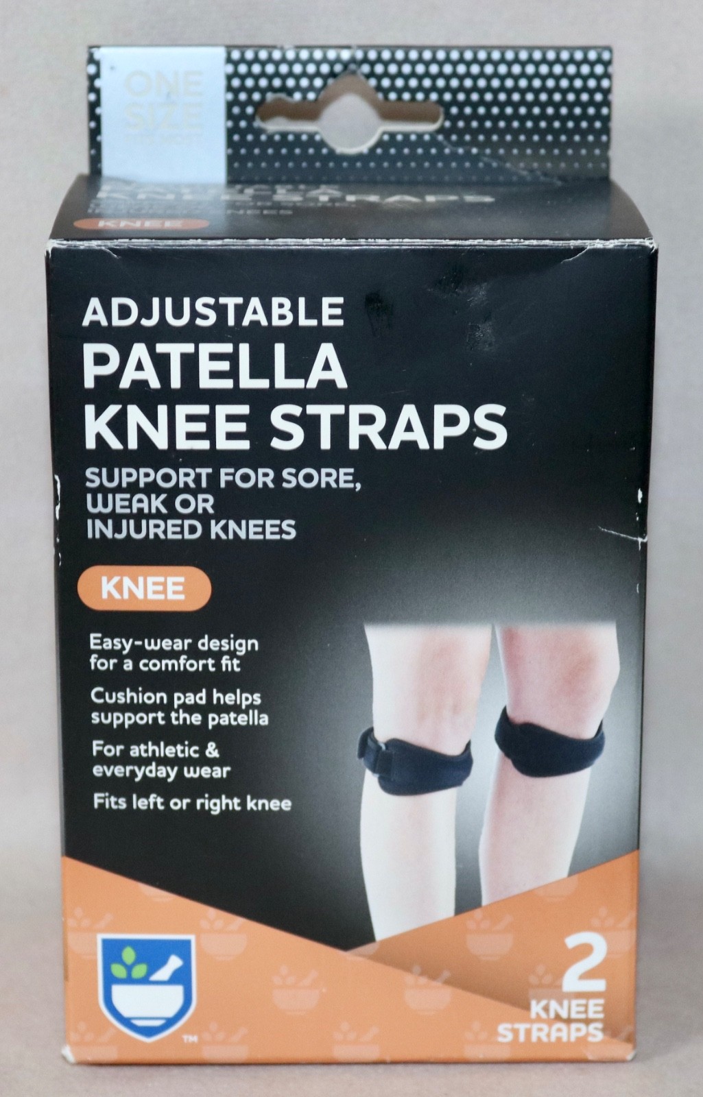Patella Adjustable Knee Support ~ 2 Knee Straps NEW ~ Distributed By RiteAid