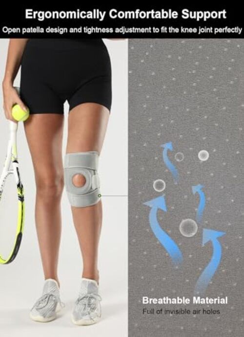 SUJAYU Knee Braces for Knee Pain Women Men, Patellar Tendon Support Black