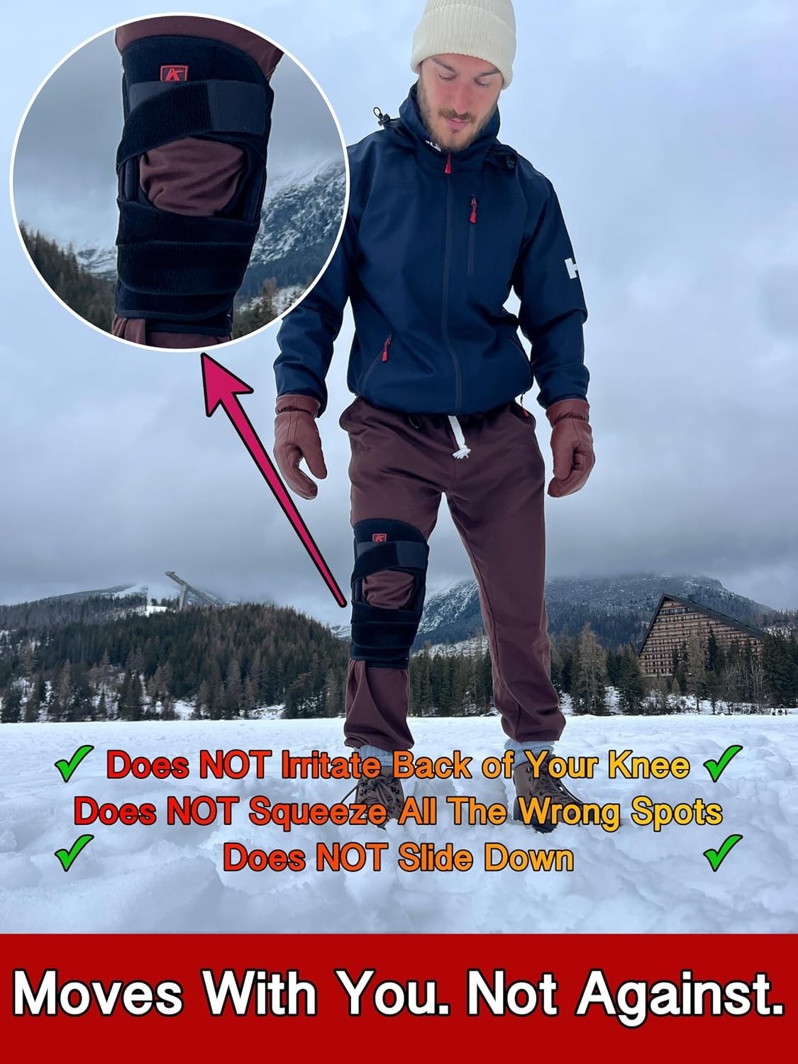 Knee Brace Support with Hinges & Patella Stabilizers