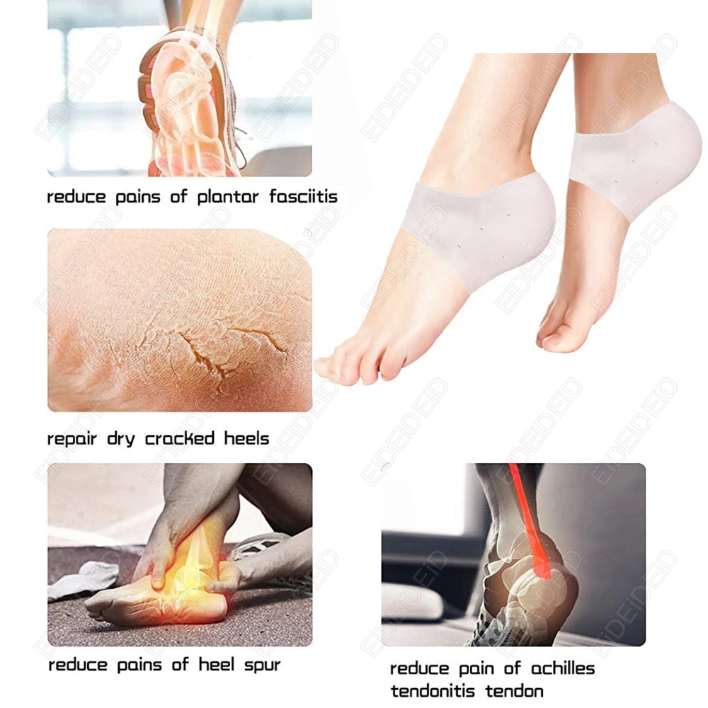 Gel Silicone Heel Protector Heel Cups Spurs Cracked Plantar Fasciitis Gel Heel P