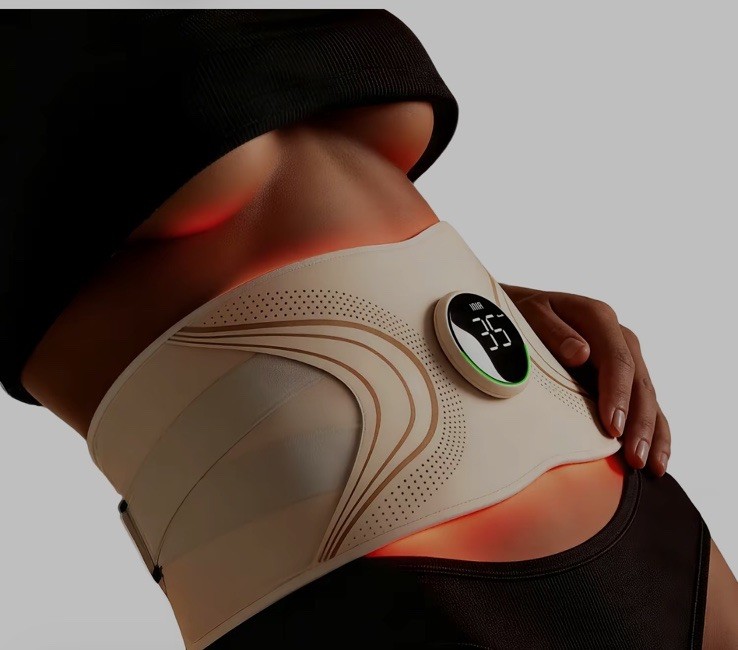 INIA Adjustable Heated Abdominal & Waist Support Belt, Beige, Size M