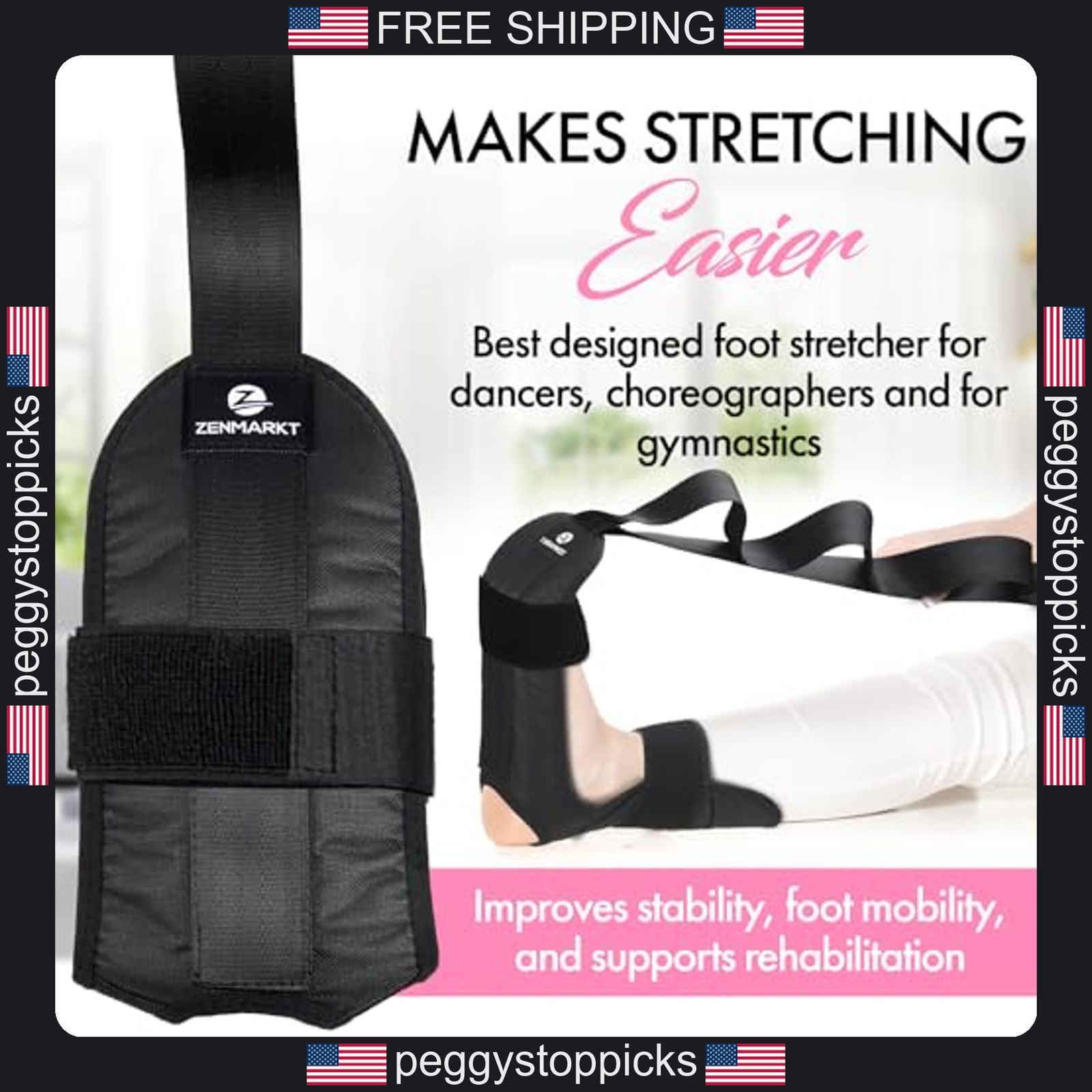 Leg Stretching Strap with Loops for Flexibility and Injury Support