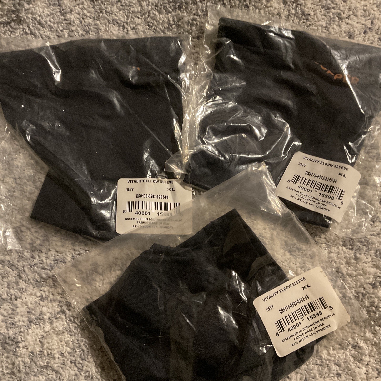 Tommie Copper Vitality Elbow Sleeve Navy XL Compression Set of 3 NWT Active New