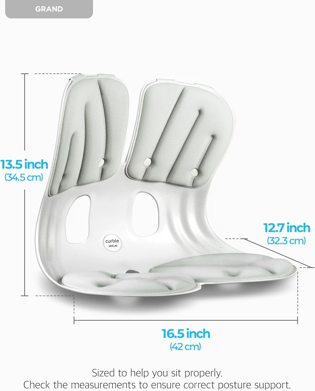 Ergonomic Back Support Cushion for Posture Correction & Back Pain Relief – Grey
