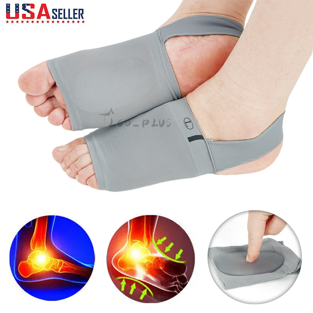 2x Foot Insole Pain Relief Plantar Fasciitis Gel Pads Arch Support Shoes Insert