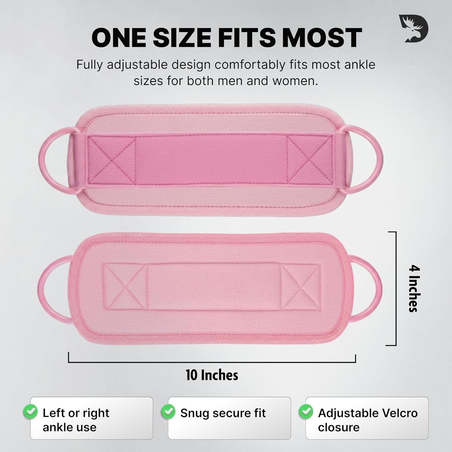 Cable Machine Ankle Strap Pink Neoprene Padded Kickback Glute Workout
