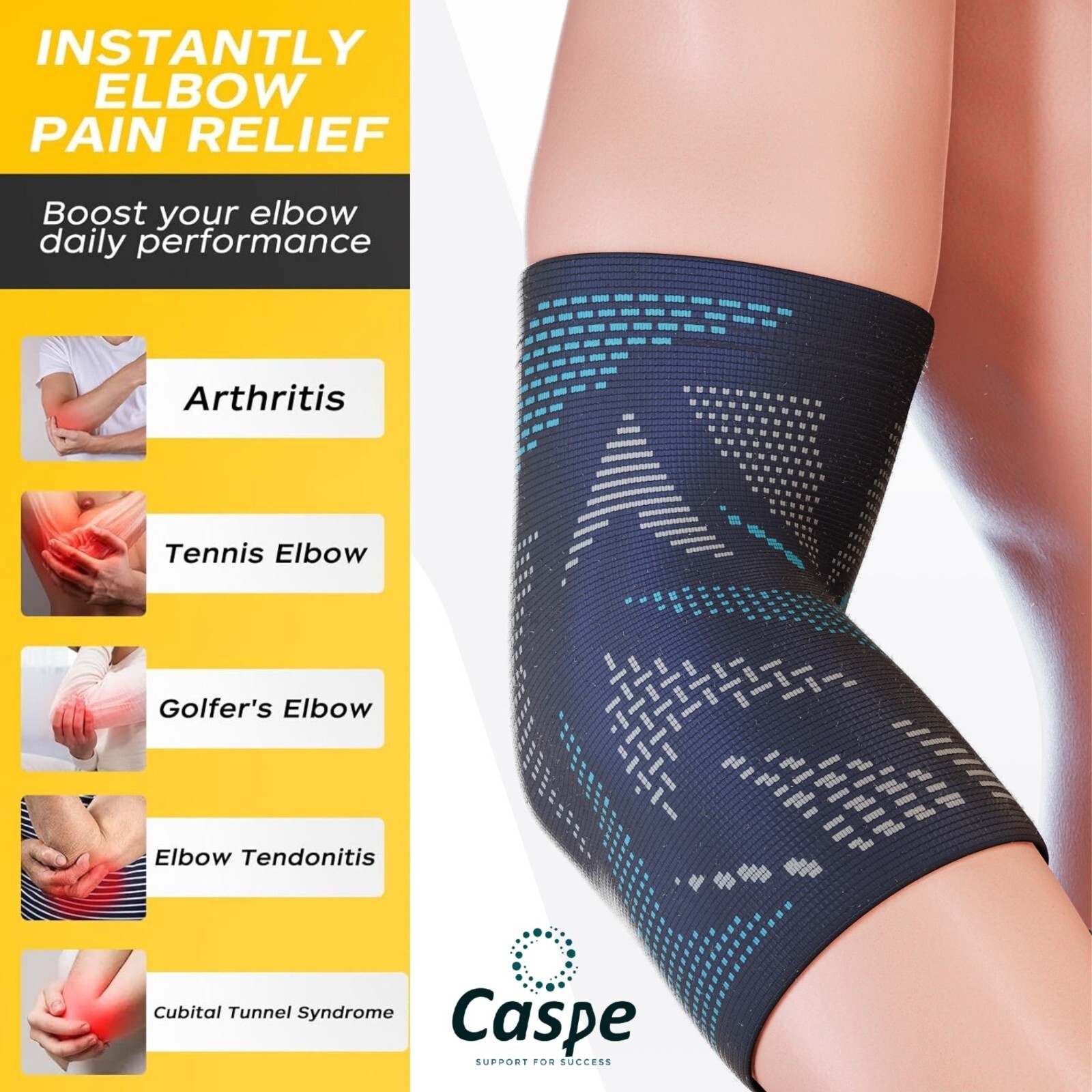 Elbow Brace Compression Support Sleeve Arthritis Tendonitis Reduce Joint Pain 2X