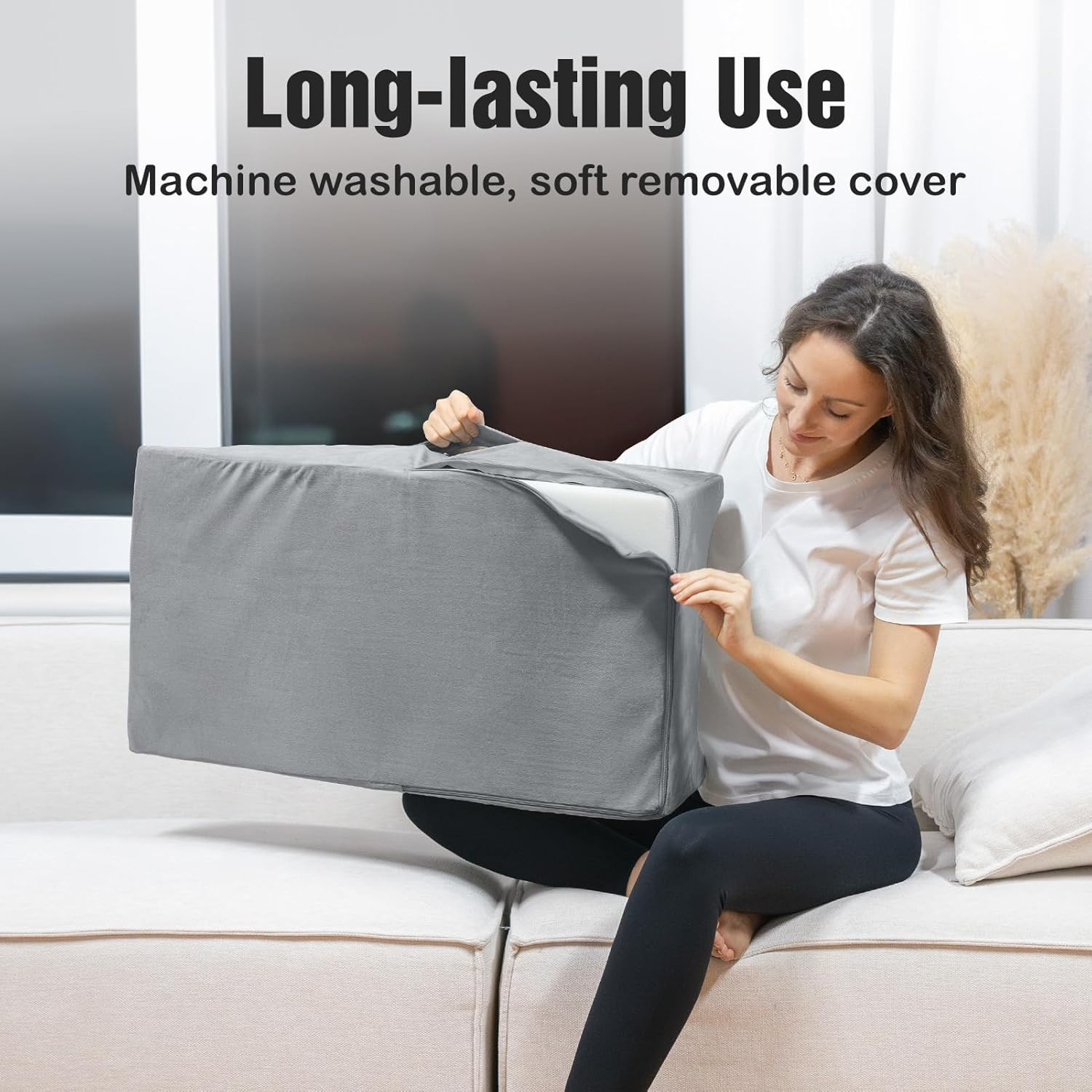 Post-Surgery Leg, Knee, Ankle Elevation Double Wedge Pillow, Memory Foam Leg Ele