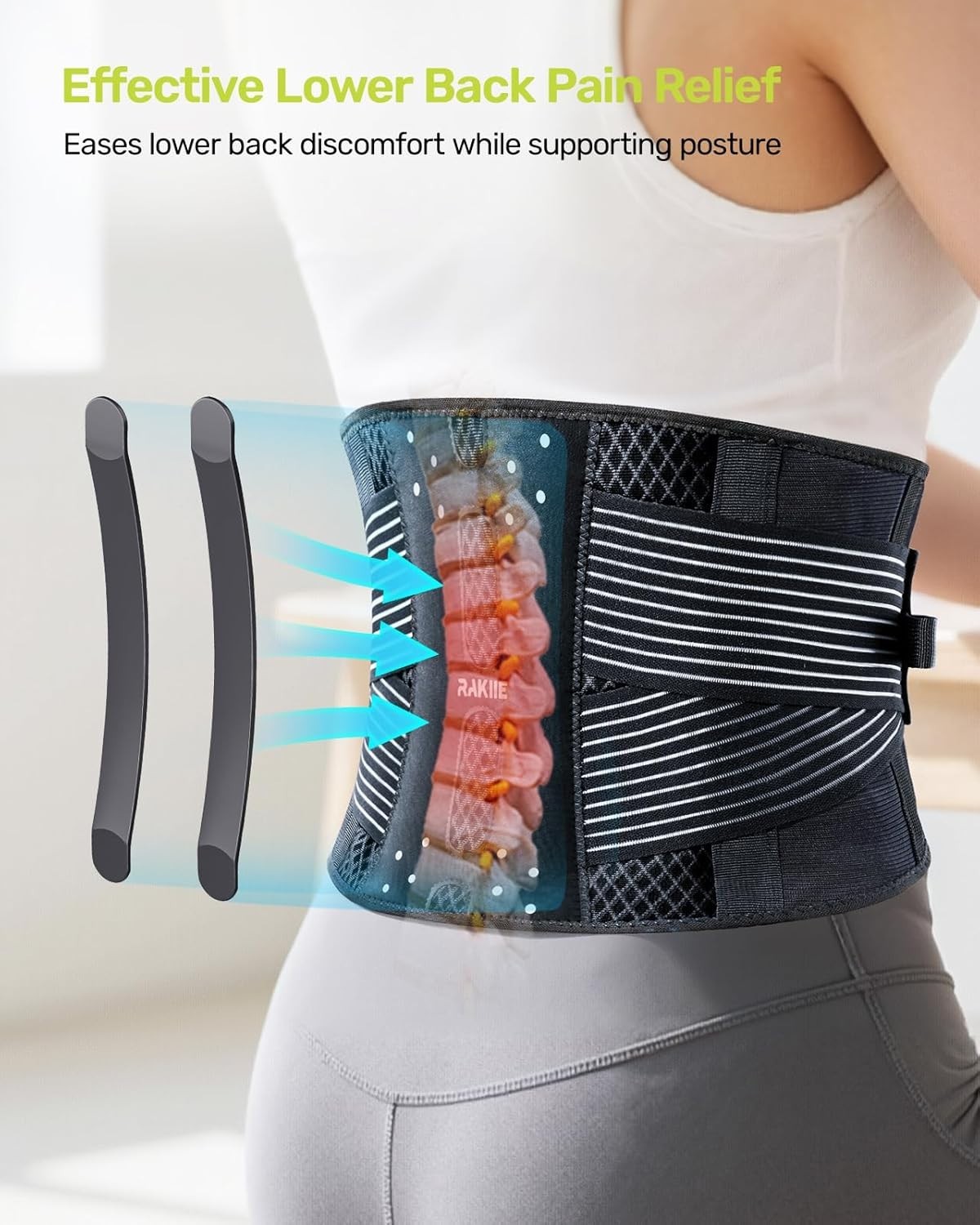 Dual Compression Strap Back Brace – Lightweight Lumbar Support for Pain Relief