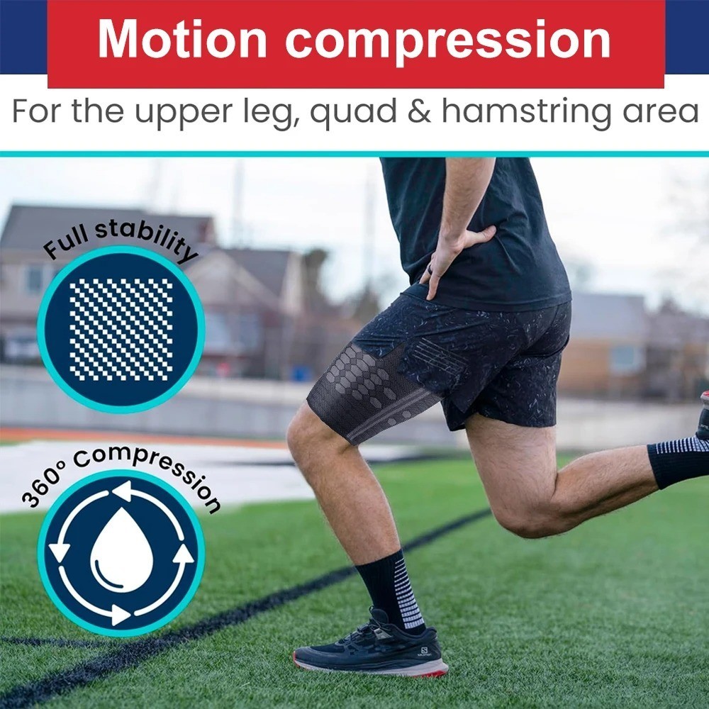1 Pair Thigh Compression Sleeve – Non-Slip Hamstring Groin Wrap for Workout