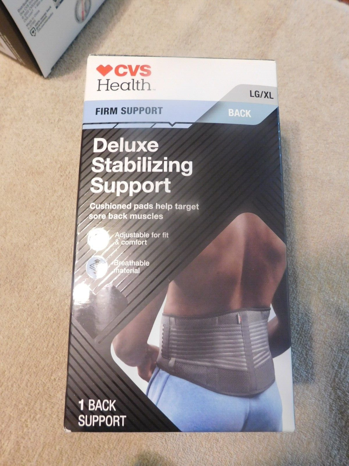 DELUXE STABILIZING SUPPORT FOR BACK, NIB, LG/XL, FIRM SUPPORT