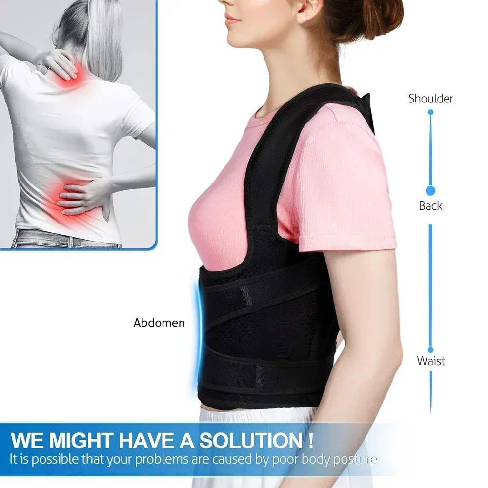 Adjustable Posture Corrector Brace Spine Support Men and Women Upper Back Use