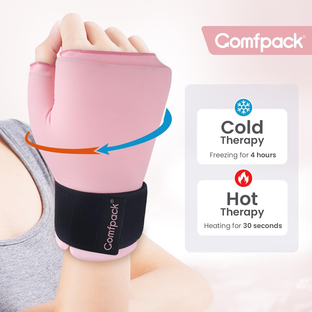Comfpack Hand Ice Pack Glove for Arthritis Pain Relief, Wrist Ice Pack Wrap f…