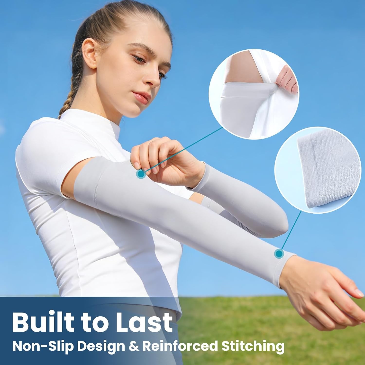 Cooling Compression Arm Sleeves 8 Pairs UV Sun Protection Outdoor Sports Men Wom