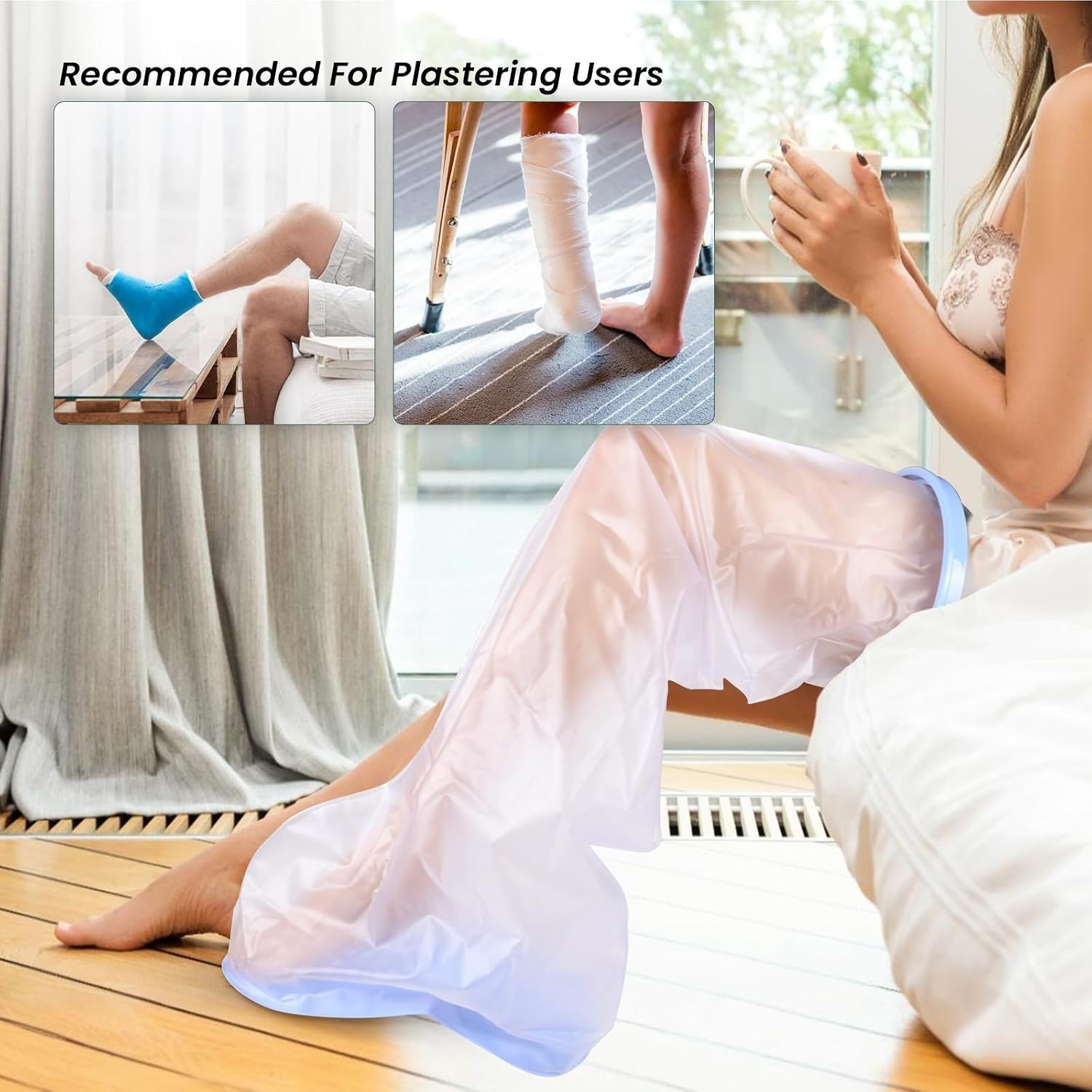 Durable TPU Shower Foot Protector – Extra Large Leg Cast Cover for Comfort