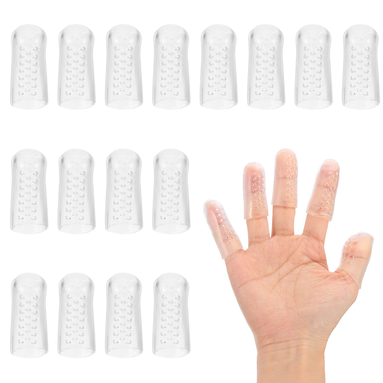 20pcs, 1.8″x0.94″ Gel Finger Cots Silicone Breathable Finger Protector Clear