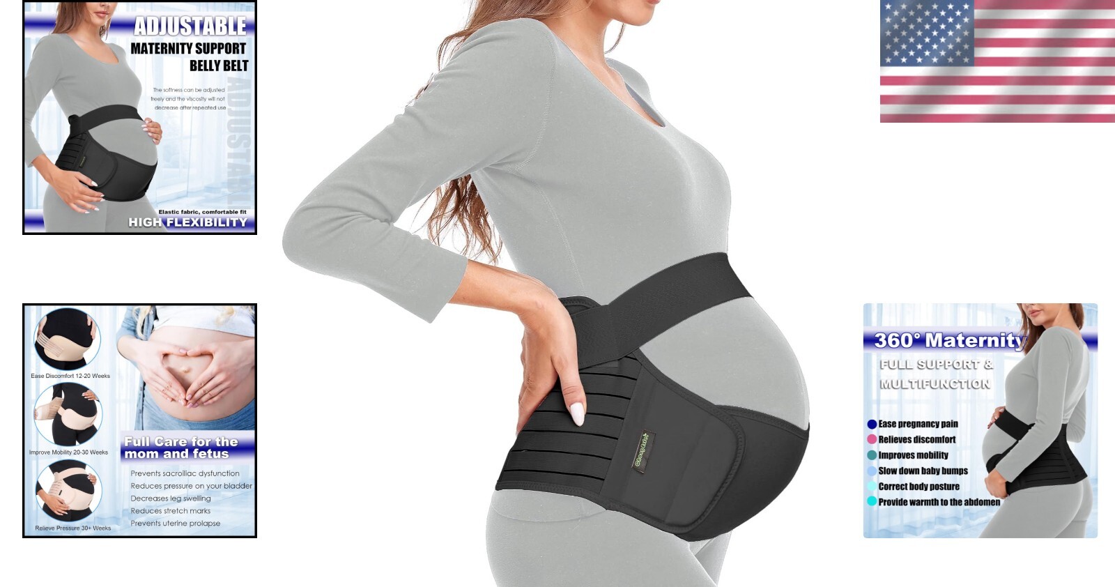 Lightweight 3-in-1 Maternity Support Belt – Corrects Posture & Alleviates Pain