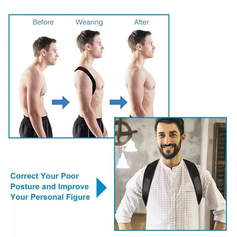 Posture Adjustable Corrector Back Shoulder Support Correct Brace Belt Men Women