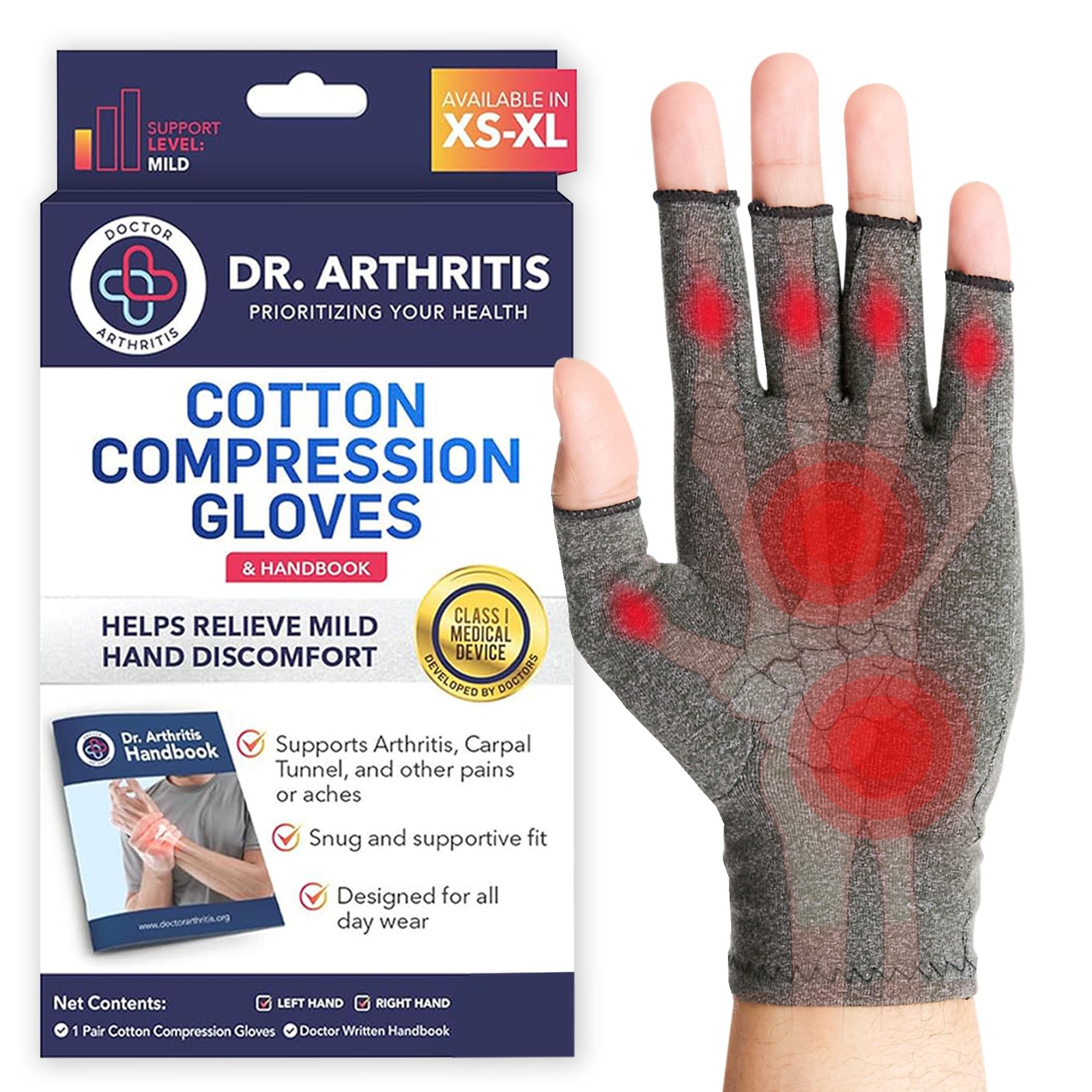 Doctor Developed Compression Gloves for Women and Men, Open-Finger Arthritis …