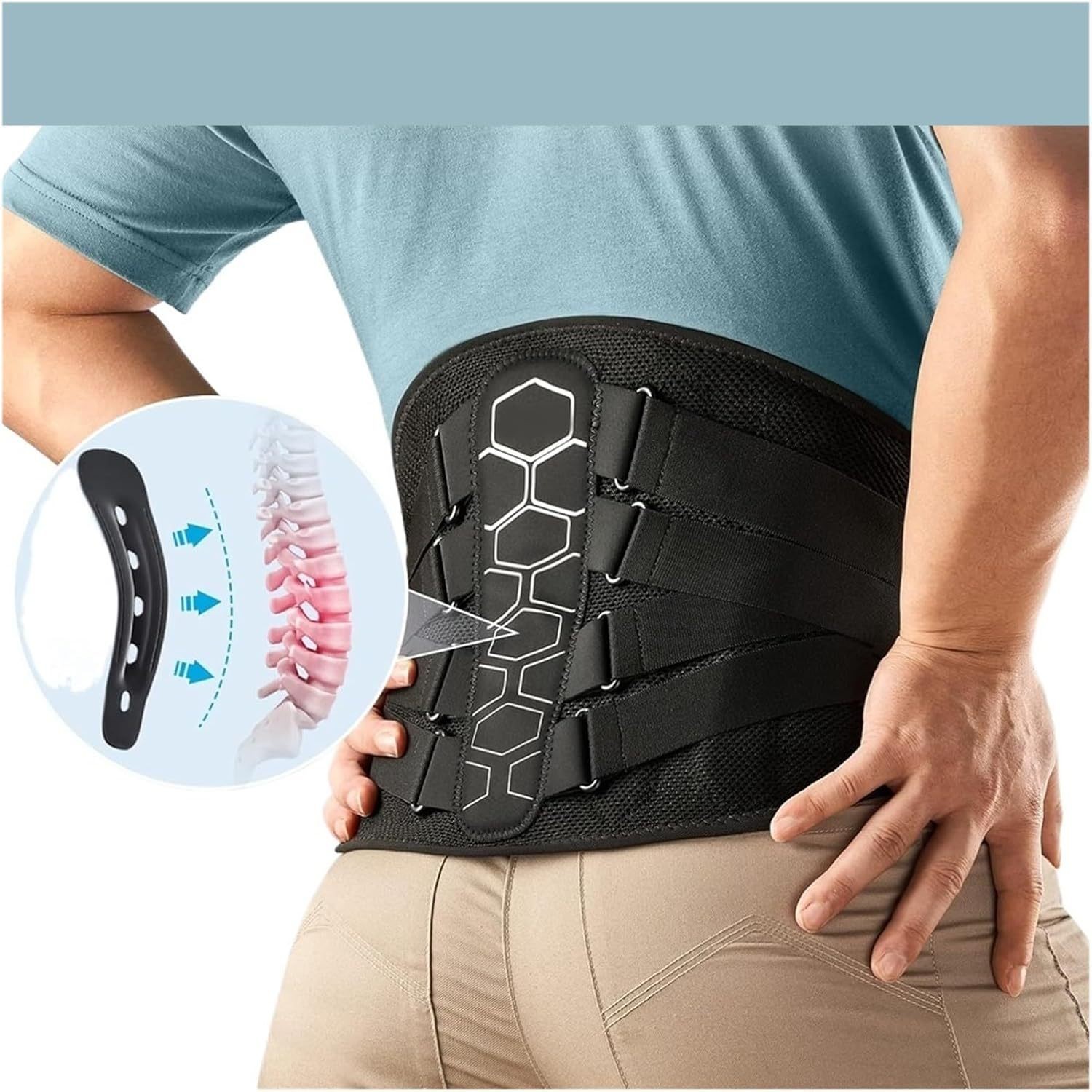 Adjustable Lower Back Brace Lumbar Support Waist Belt For Men Women Pain Relief