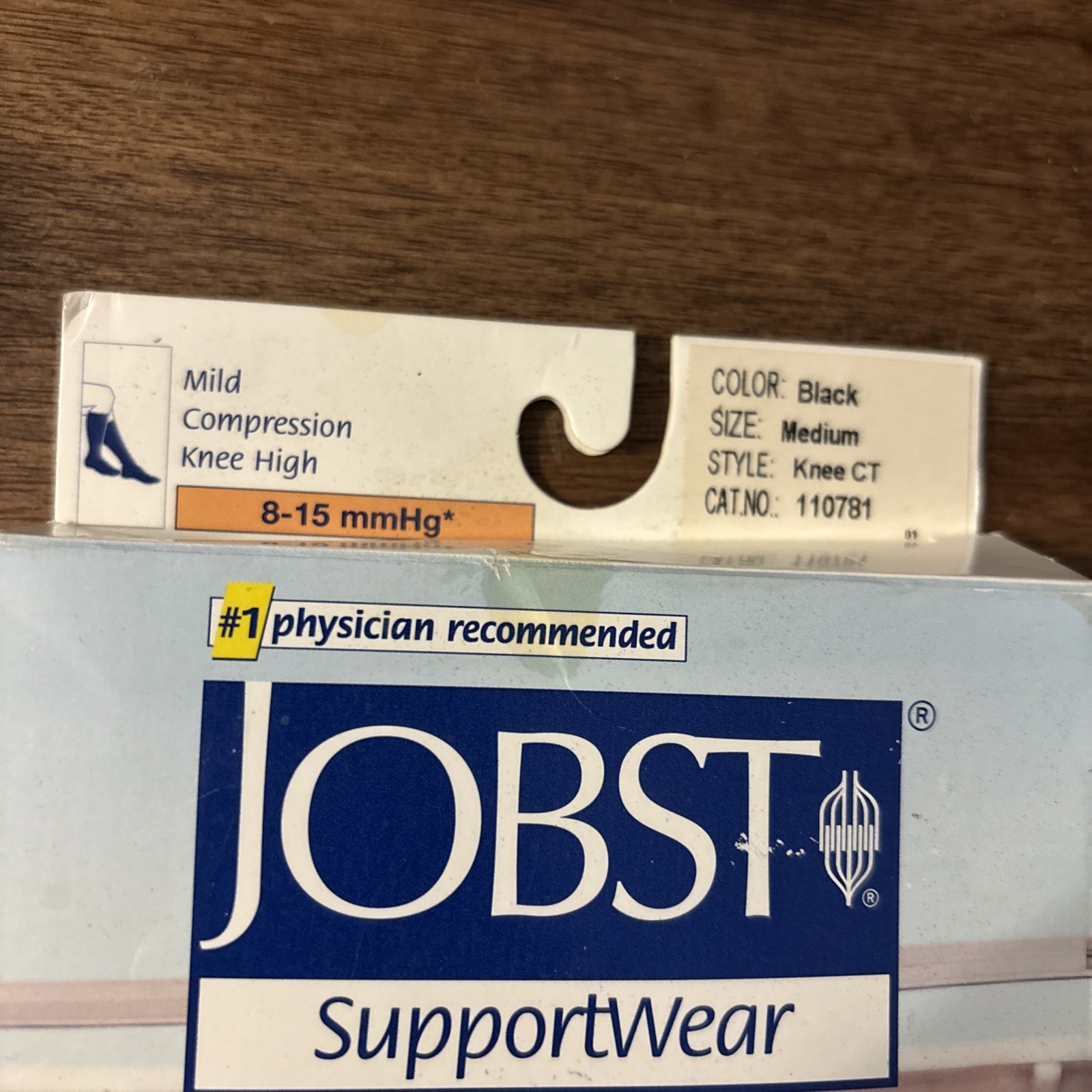 Jobst Mild Compression Knee High Sock Closed Toe 8-15 mmHg Medium Black Men’s