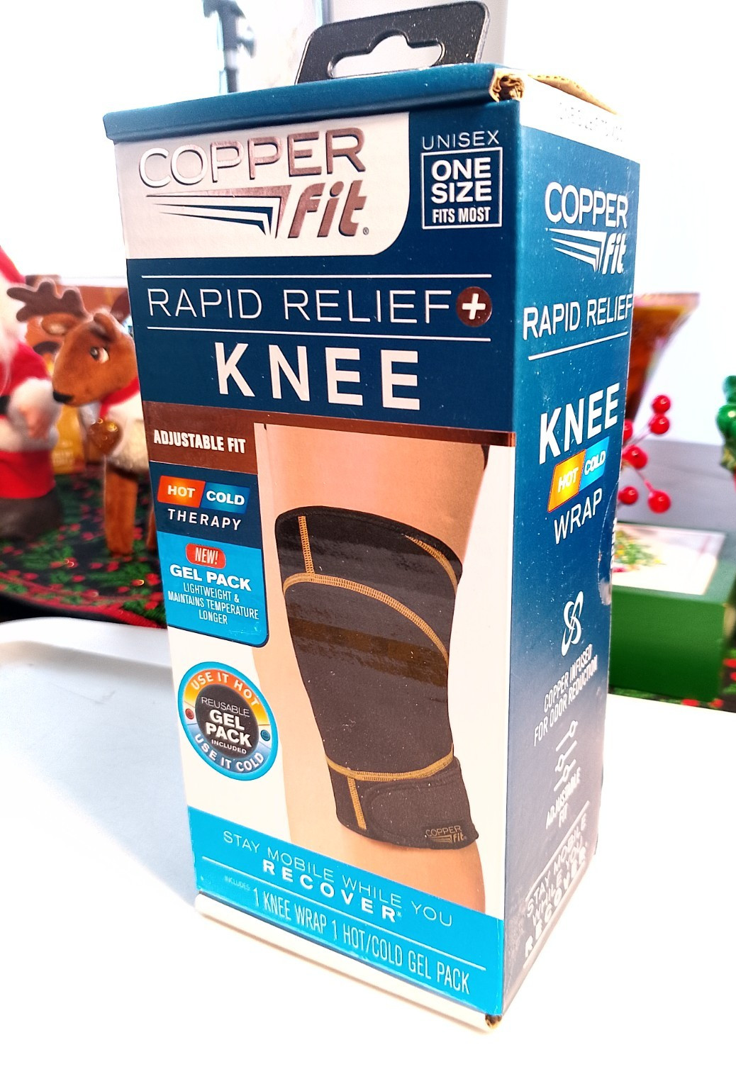 Copper Fit Rapid relief knee wrap and gel pack one size fits most