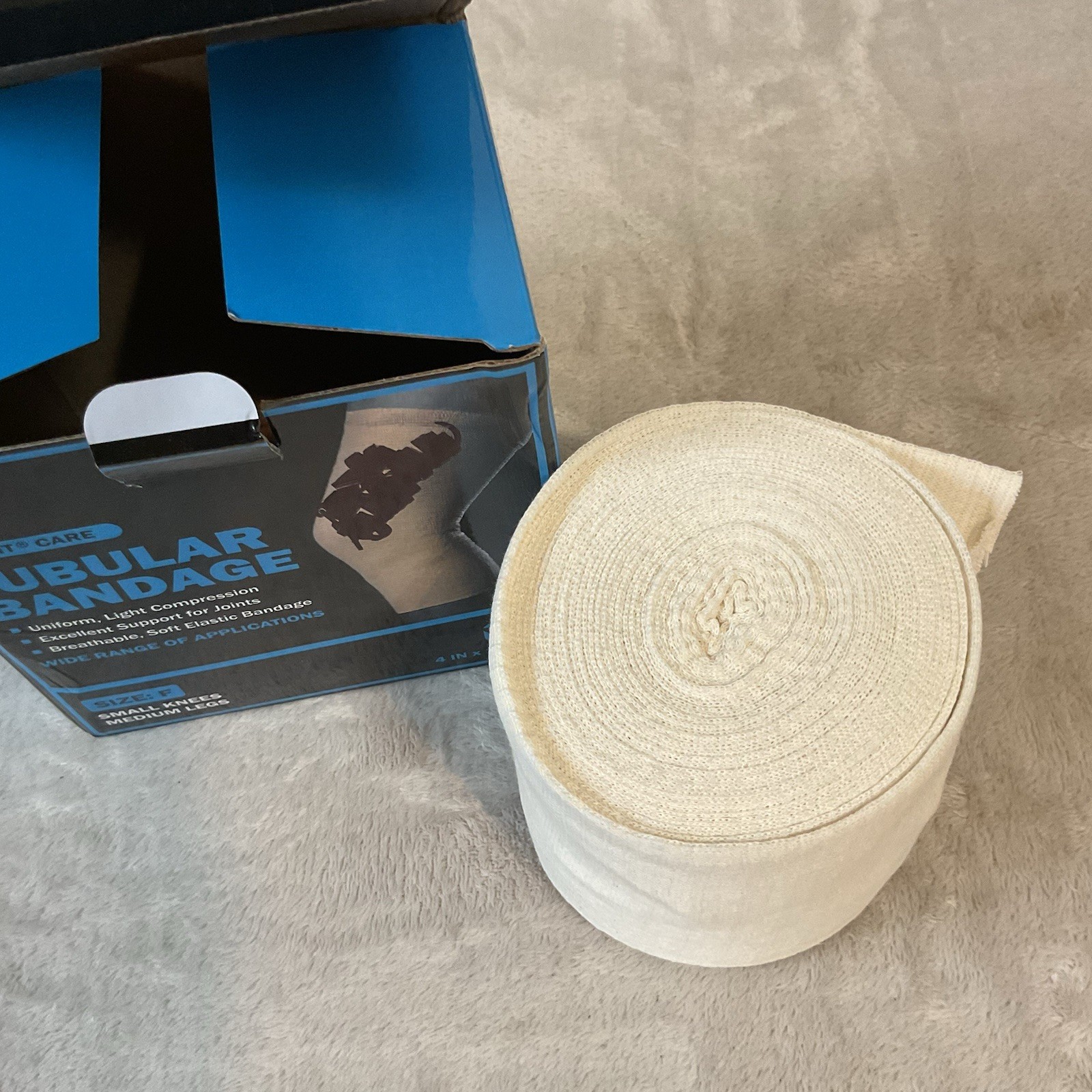 Tubular Bandage Light Compression Open Box Size F 4” X 11 Yds Everlit Care S-M