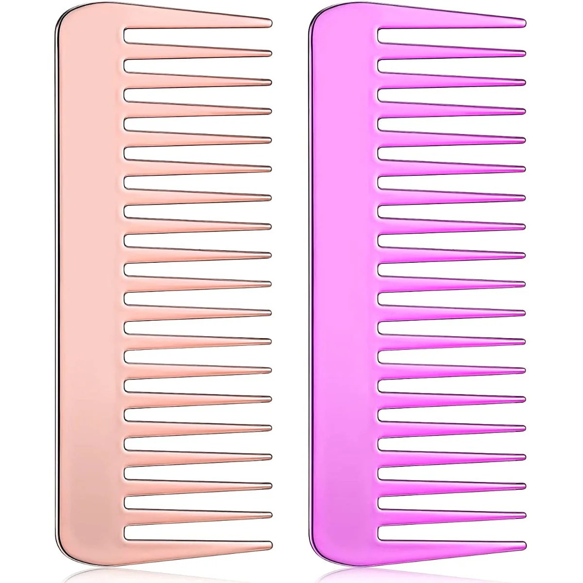 Wide 19 Tooth Detangling Comb, Portable for Daily Use (Gold)
